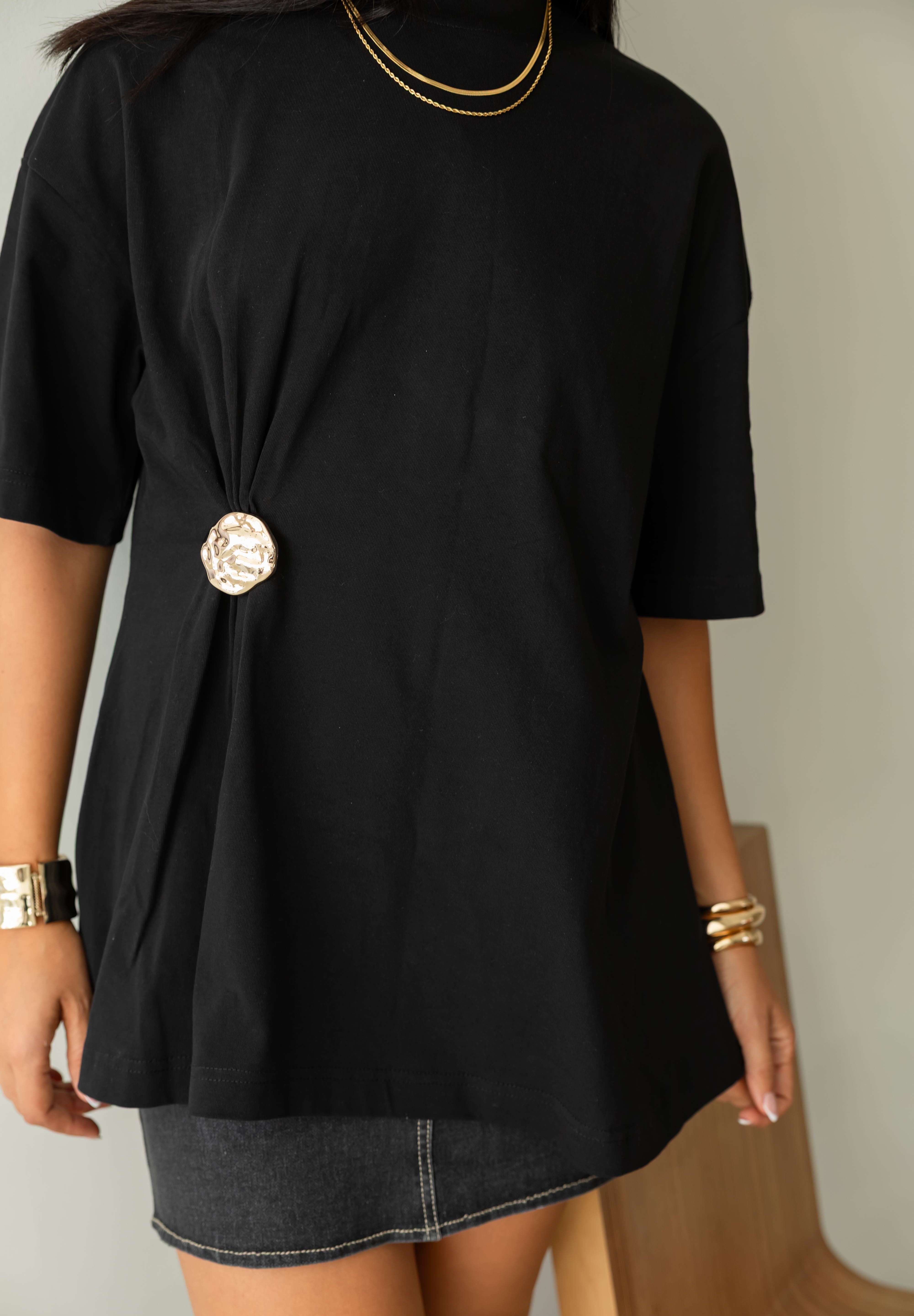 Brooch Blouse In Black