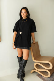 Brooch Blouse In Black