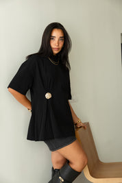 Brooch Blouse In Black