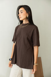 Brooch Blouse In Brown
