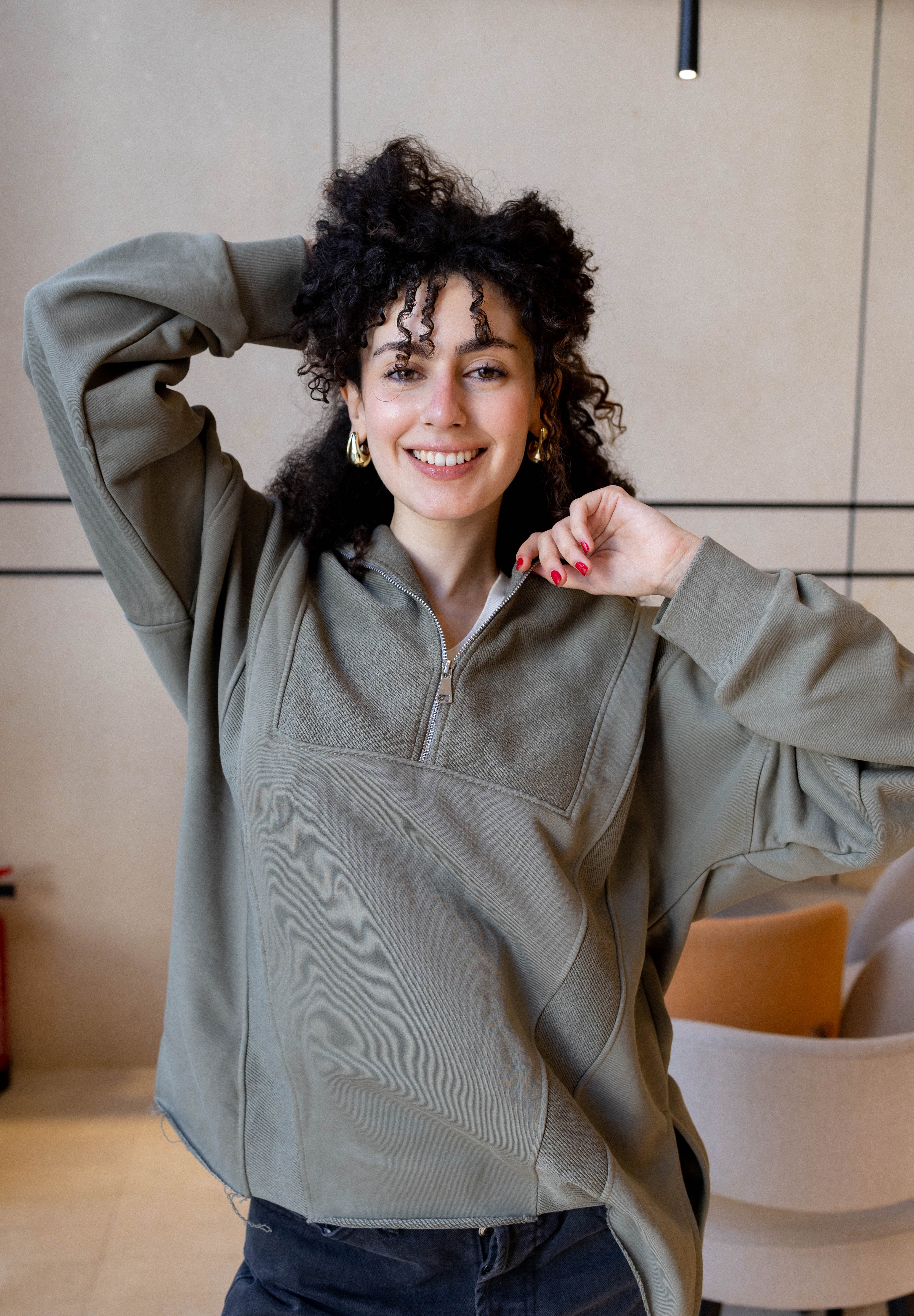 Off-Duty Sweater In Olive
