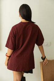 Brooch Blouse In Wine