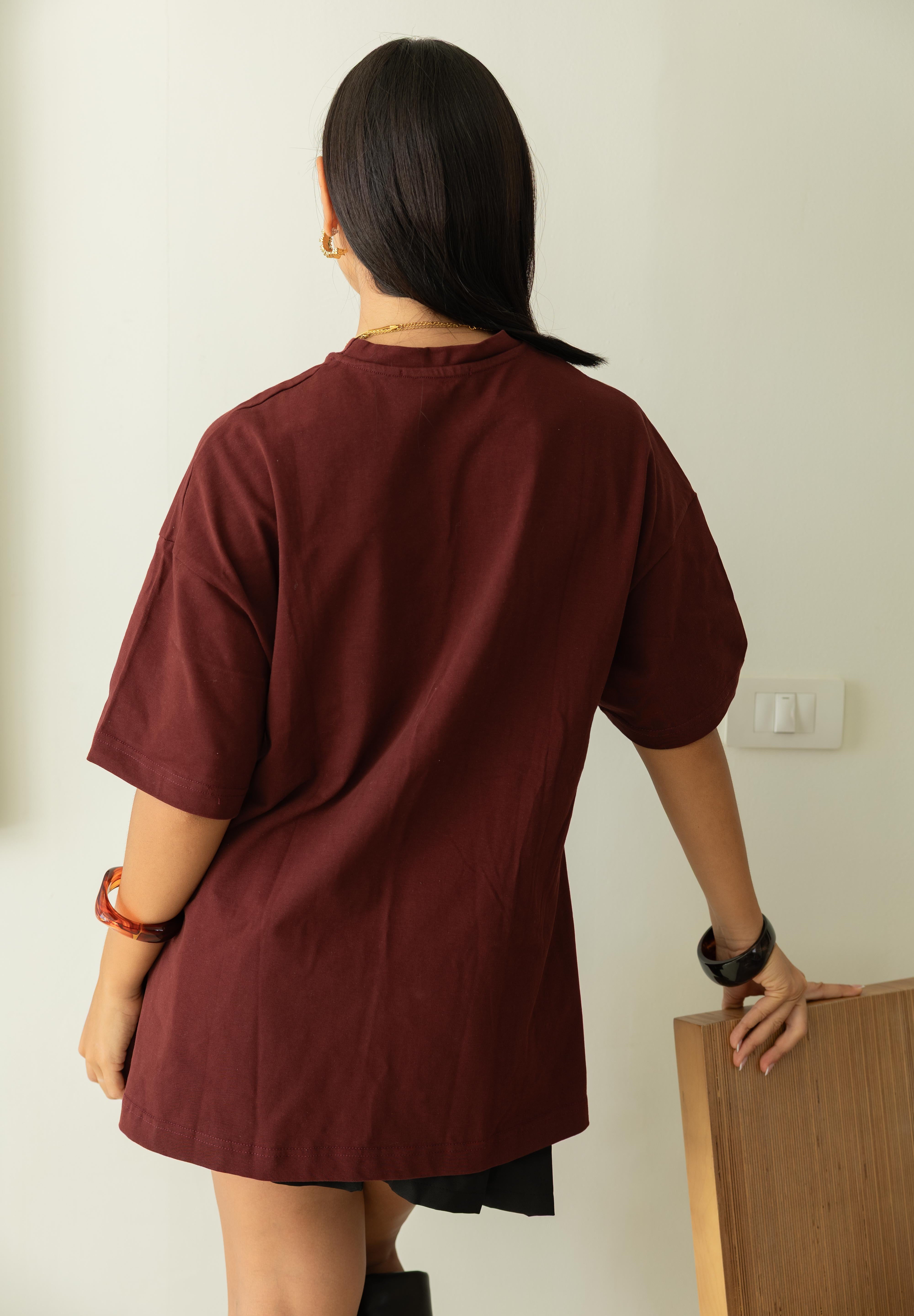 Brooch Blouse In Wine