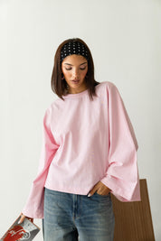 Wide Sleeve T-shirt in pink