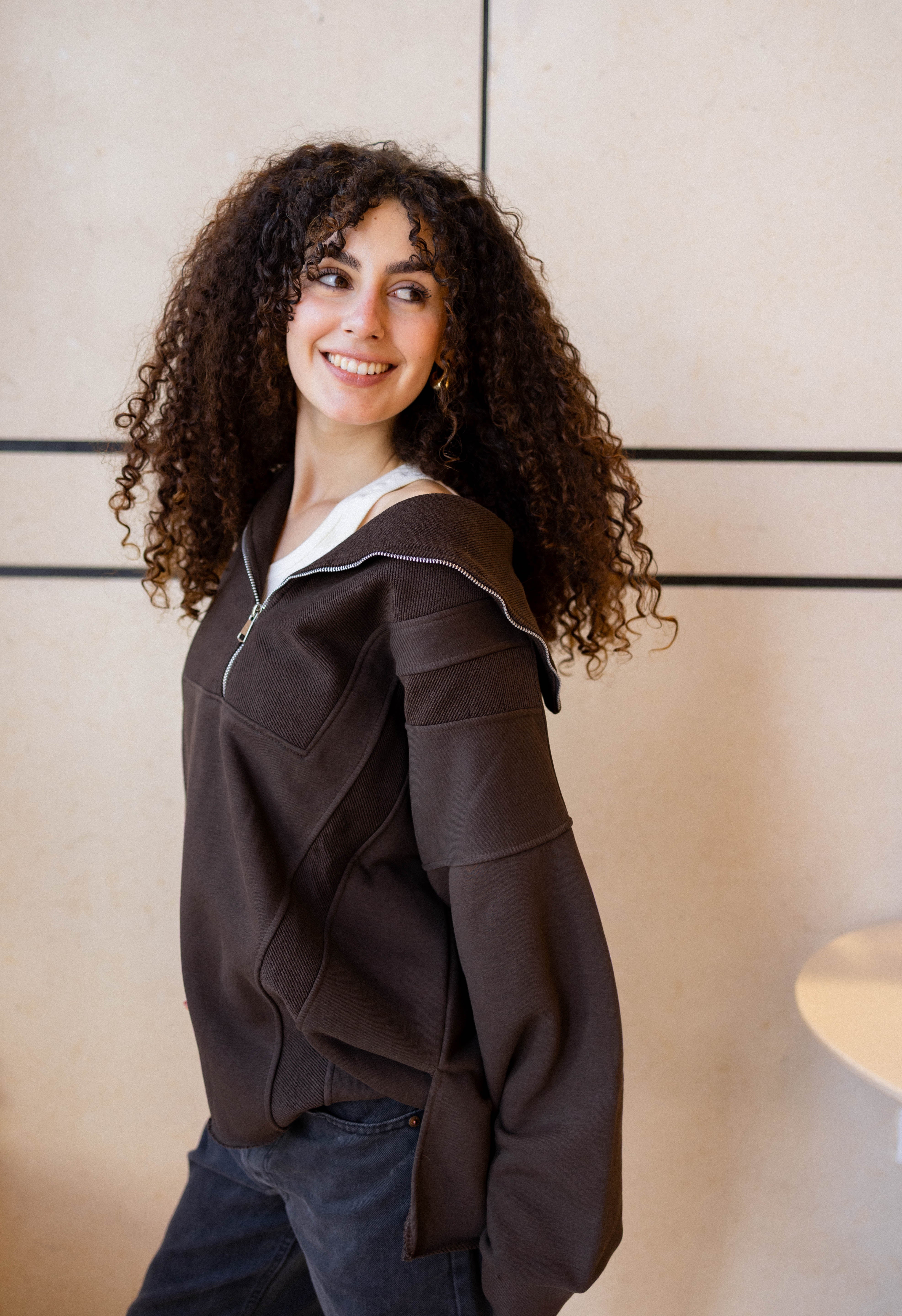 Off-Duty Sweater In Brown