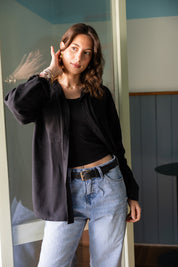 Basic Linen Shirt In Black