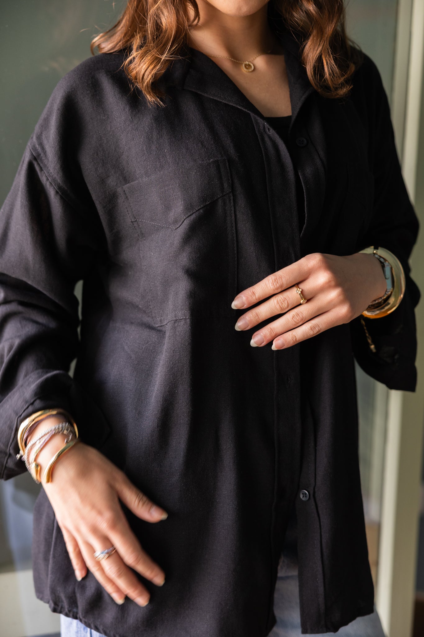 Basic Linen Shirt In Black