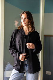 Basic Linen Shirt In Black