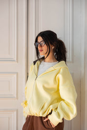 Hidden Heart Hoodie In Butter Yellow