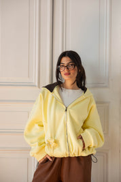 Hidden Heart Hoodie In Butter Yellow