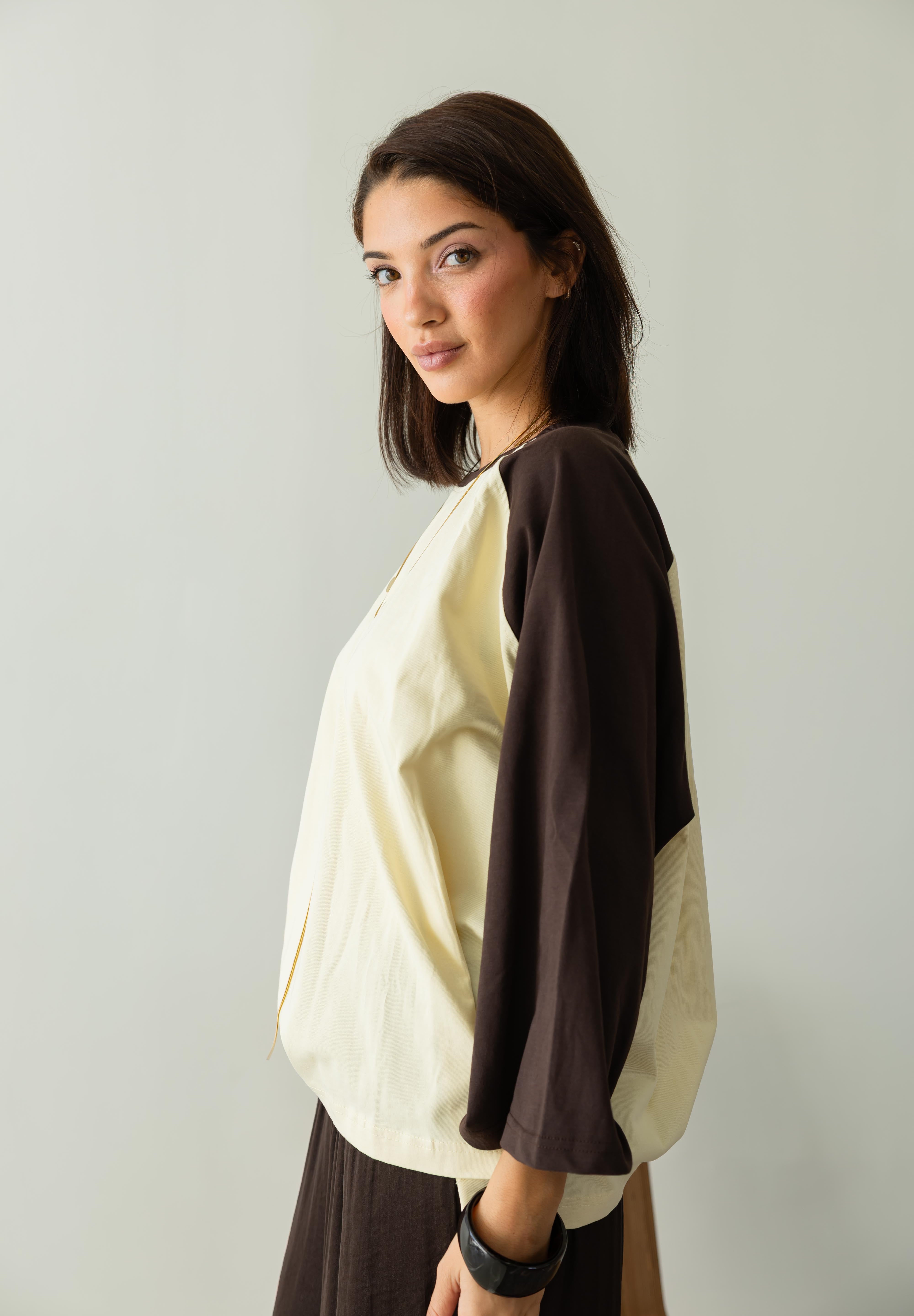 RAGLAN T-SHIRT IN BUTTER YELLOW