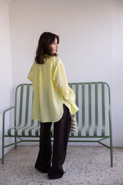 Oversized Linen Shirt in butter yellow