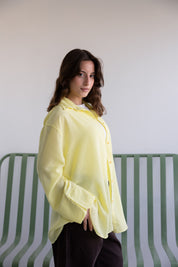 Oversized Linen Shirt in butter yellow