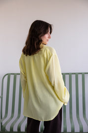Oversized Linen Shirt in butter yellow