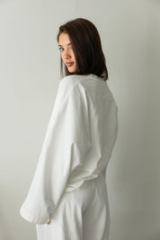 Wide Sleeve T-shirt in off white