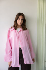 Oversized Linen Shirt In Pink