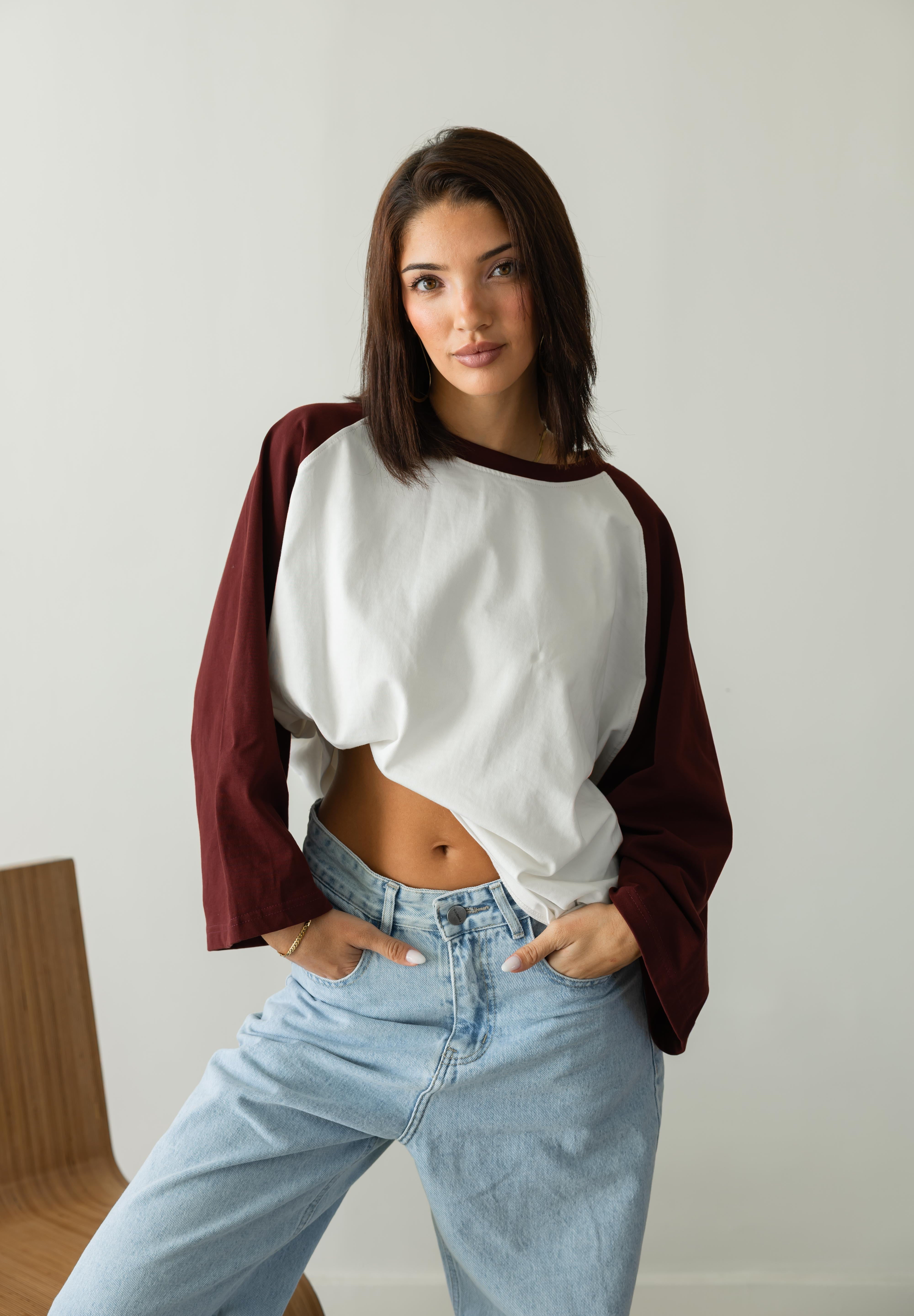 RAGLAN T-SHIRT IN OFF WHITE