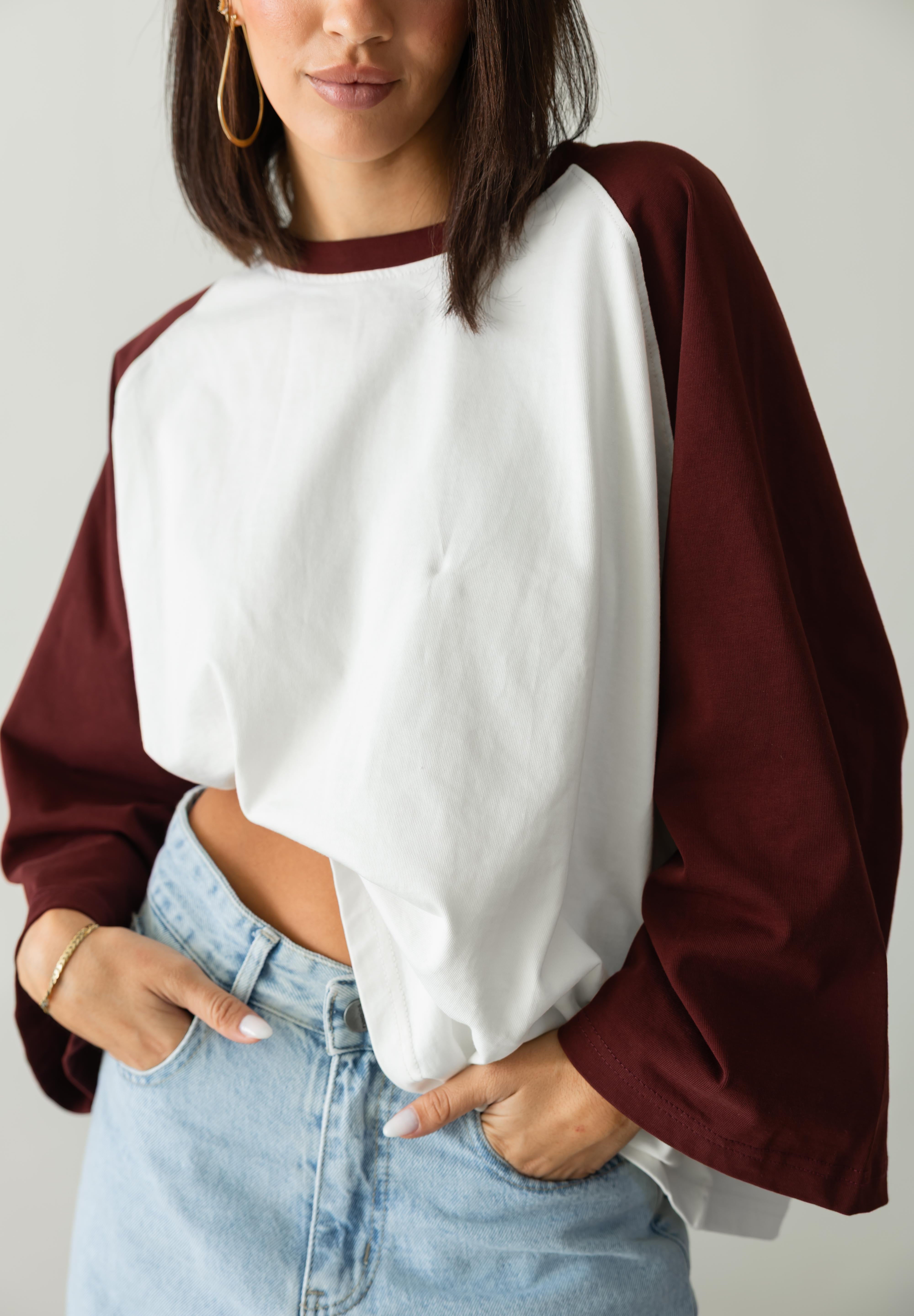 RAGLAN T-SHIRT IN OFF WHITE