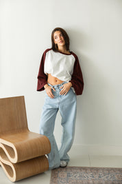 RAGLAN T-SHIRT IN OFF WHITE