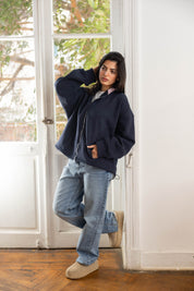 Hidden Heart Hoodie In Dark Blue