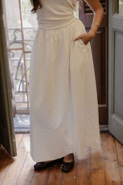 poplin skirt In White