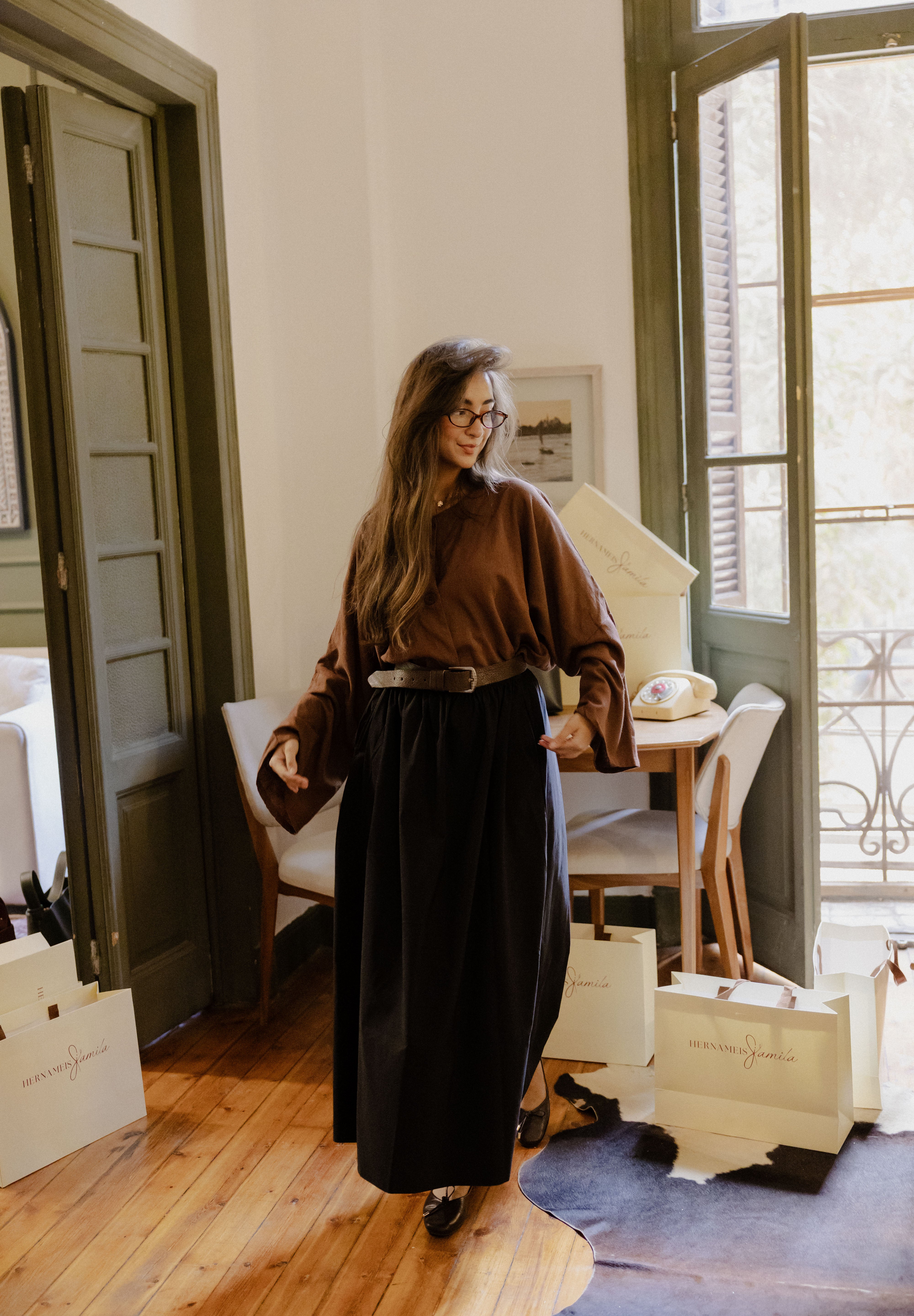 poplin skirt In Black