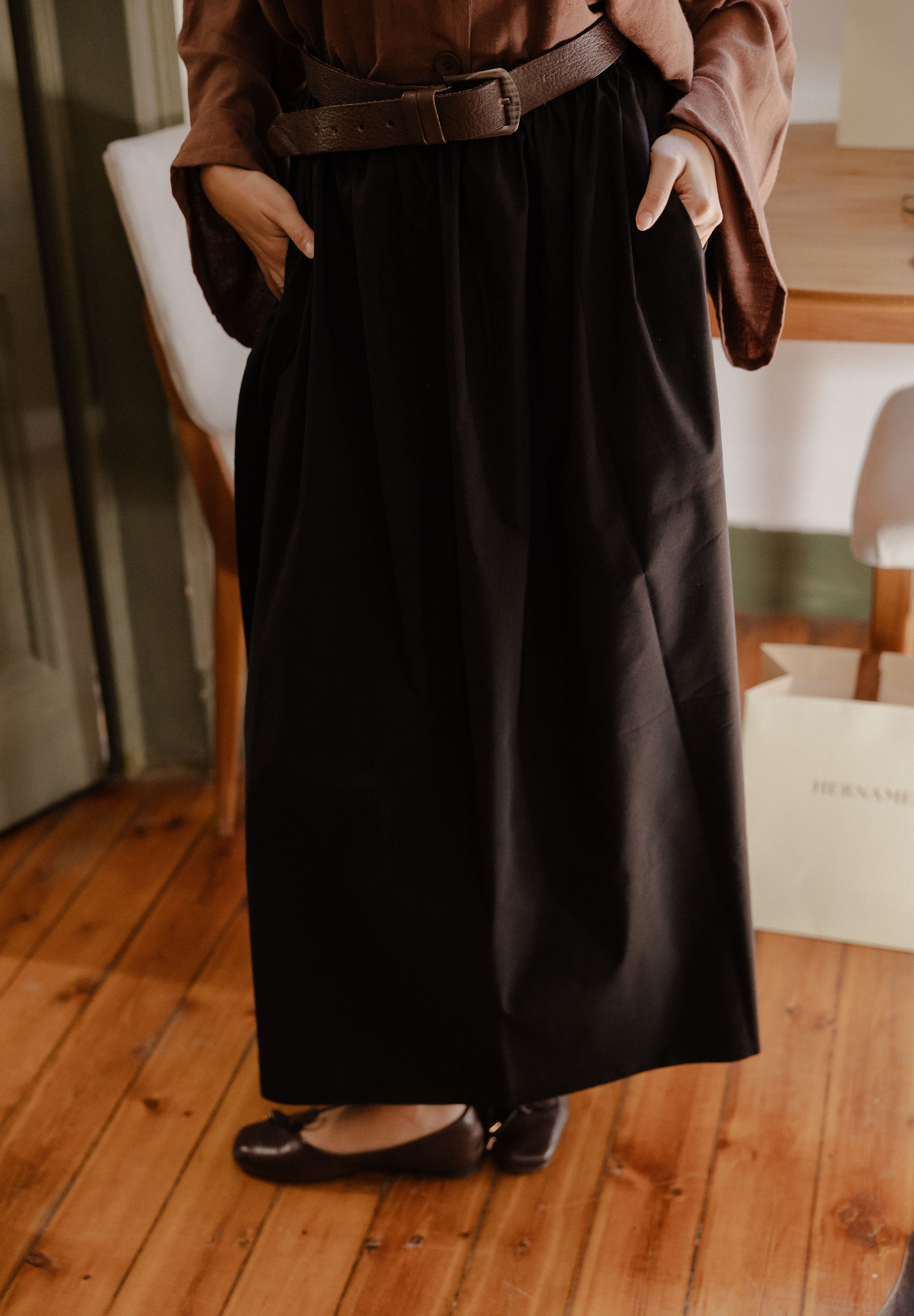 poplin skirt In Black