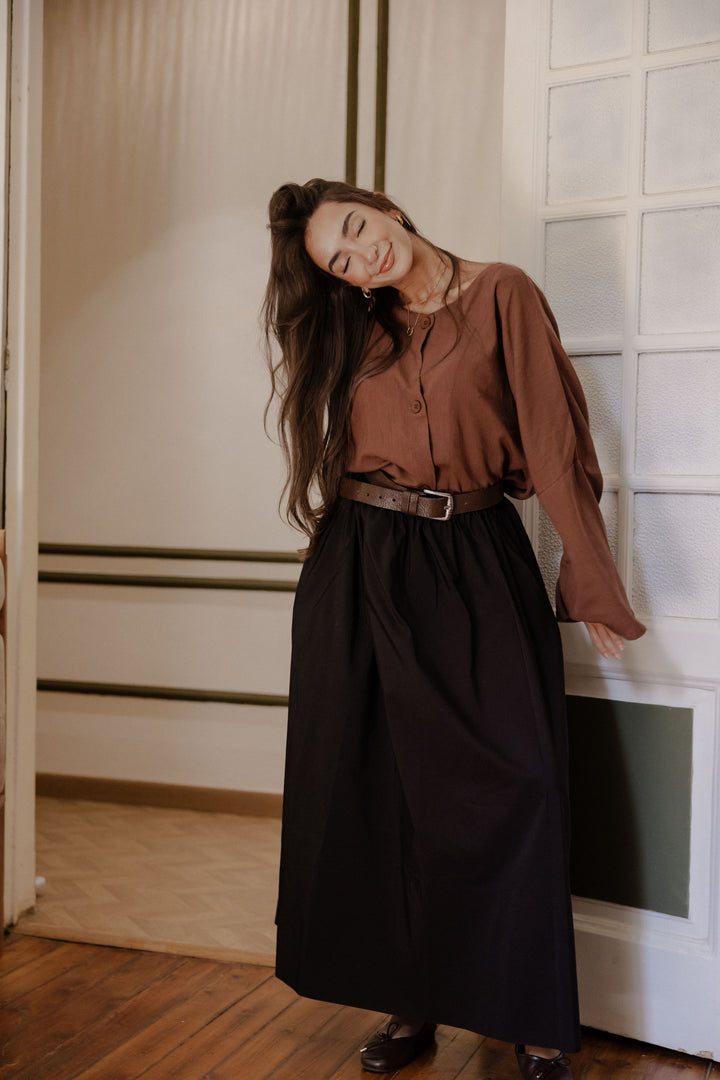 poplin skirt In Black