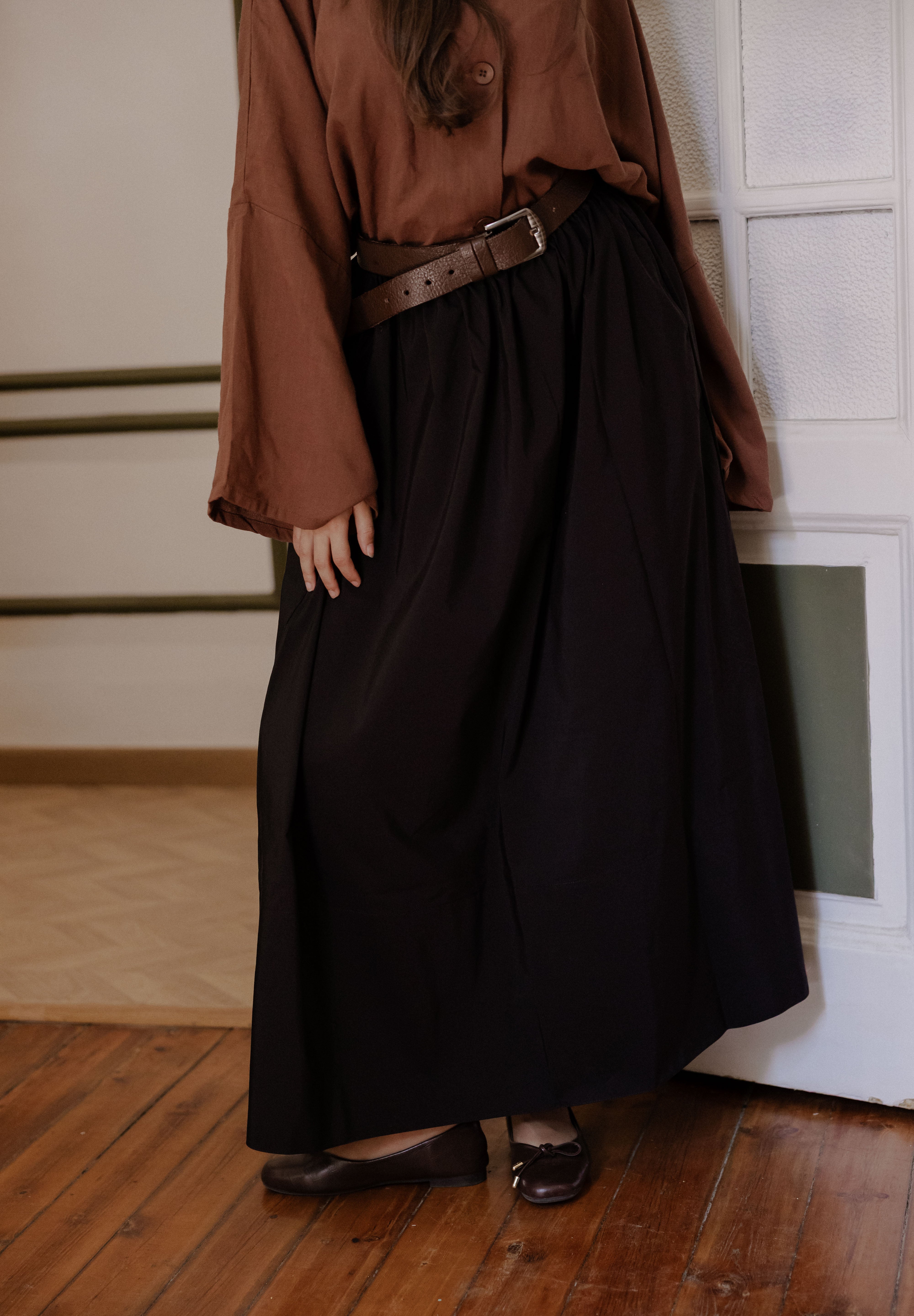 poplin skirt In Black