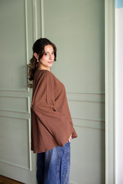 Her Way Linen Shirt In Brown