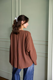Her Way Linen Shirt In Brown