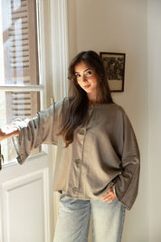 Her Way Linen Shirt In Sage