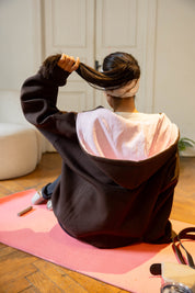 Hidden Heart Hoodie In Dark Brown