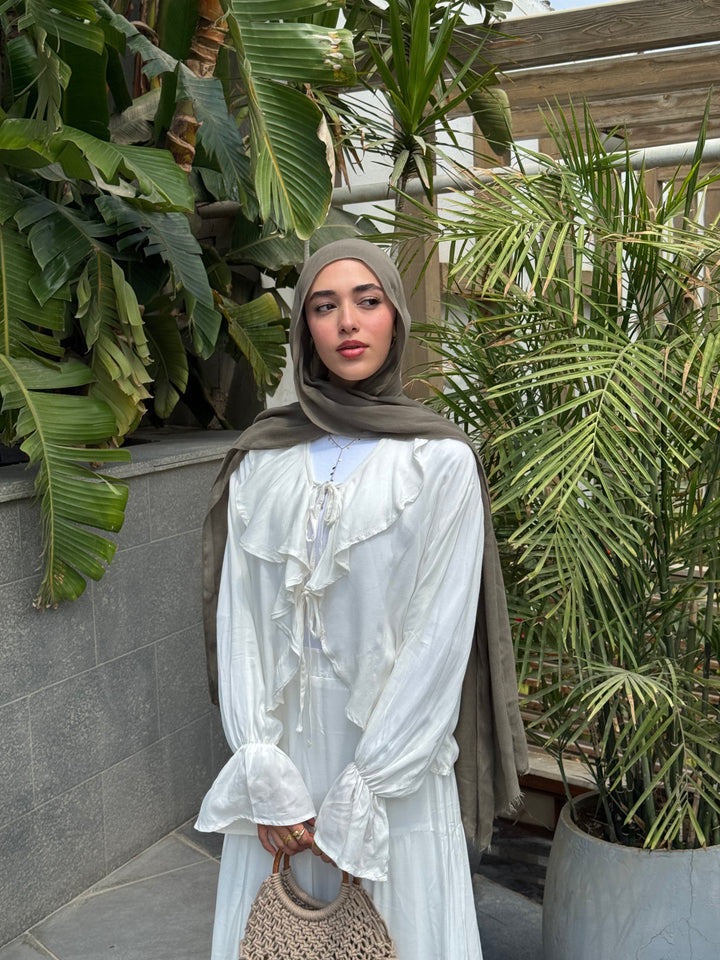 Off White Ruffle Blouse