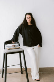Her Way Linen Shirt In Black