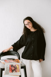 Her Way Linen Shirt In Black