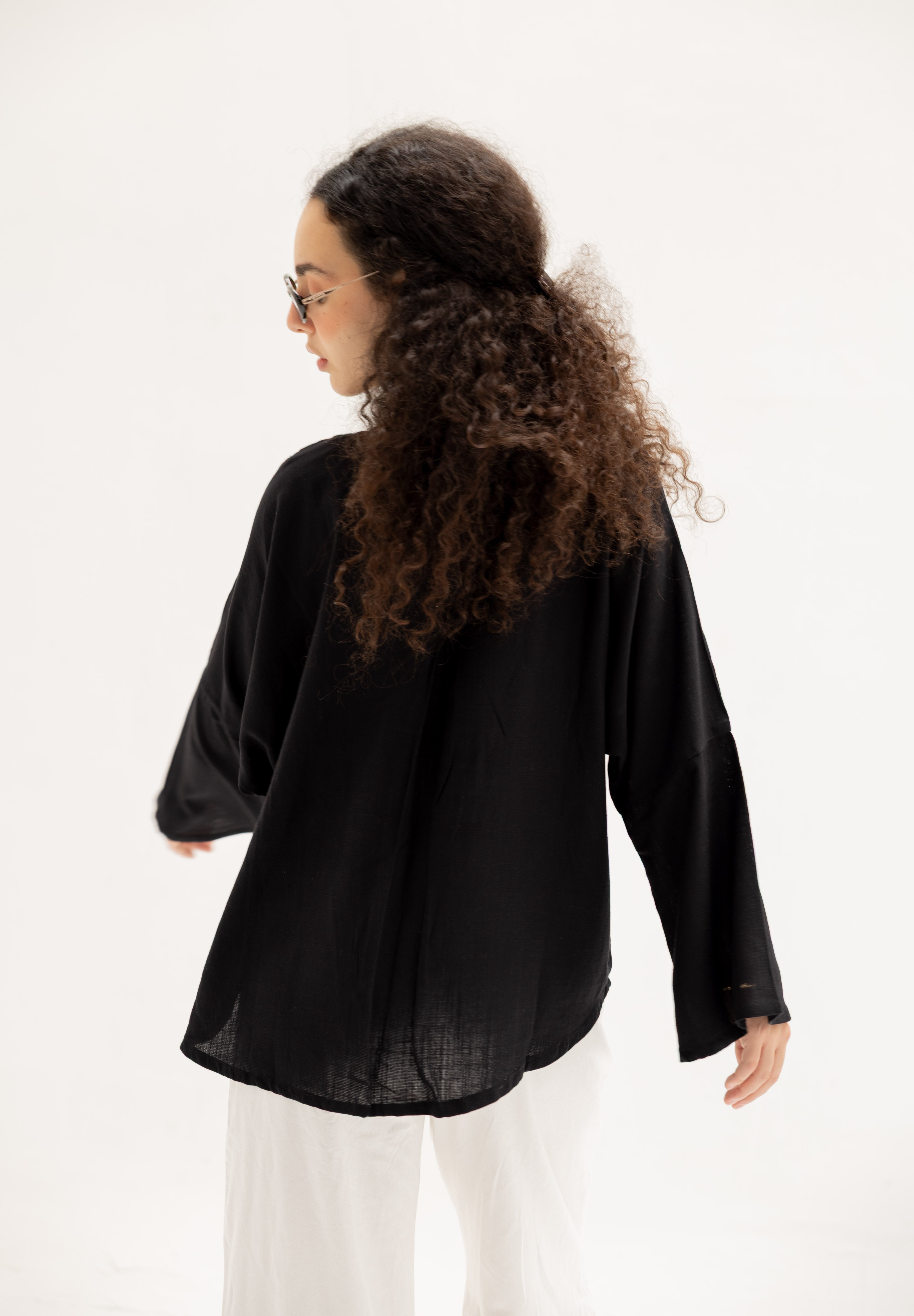 Her Way Linen Shirt In Black