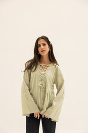 Ruffle Me Up Blouse In Mint