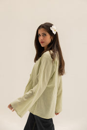 Ruffle Me Up Blouse In Mint