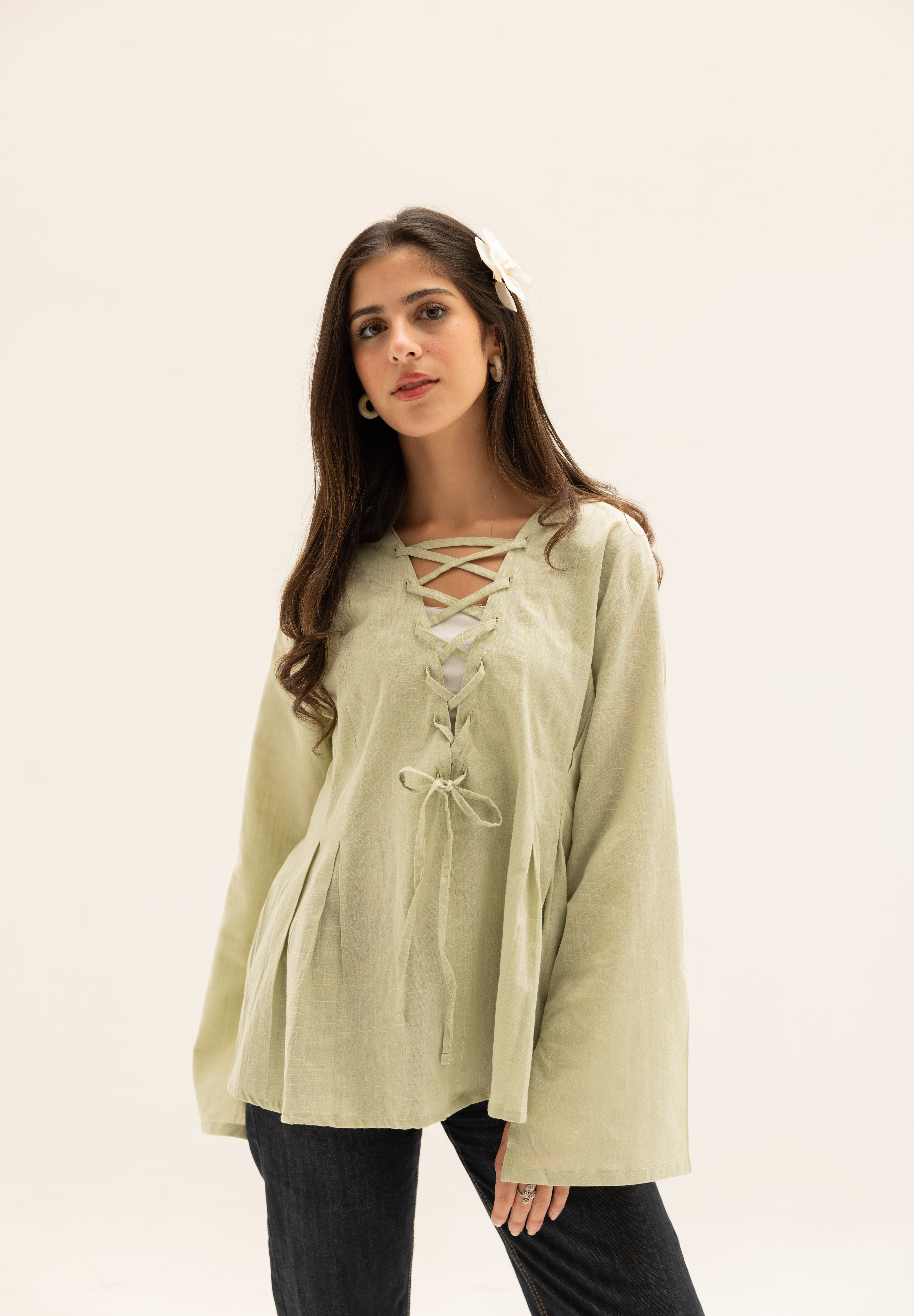 Ruffle Me Up Blouse In Mint