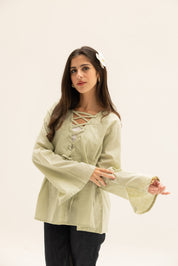 Ruffle Me Up Blouse In Mint