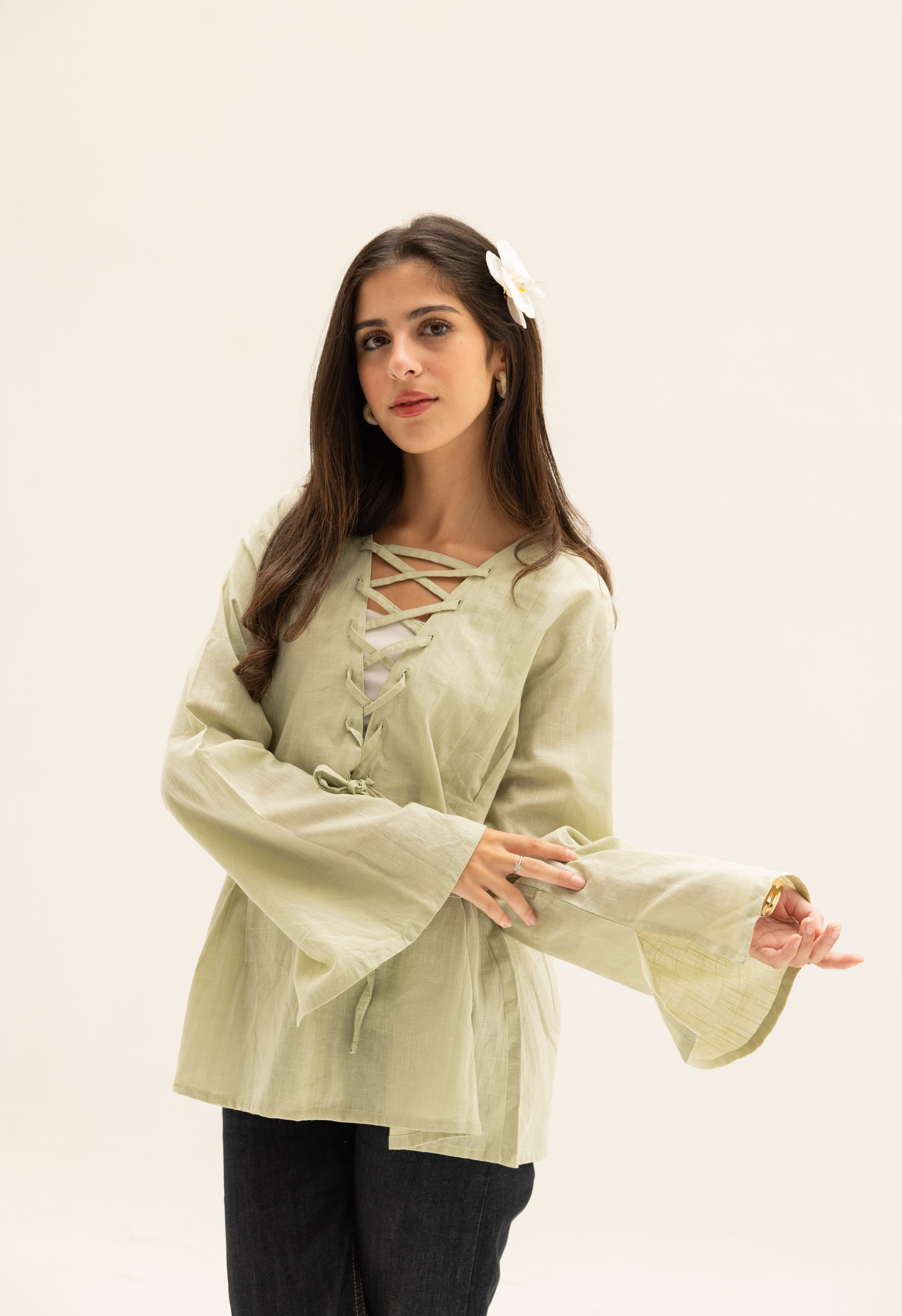 Ruffle Me Up Blouse In Mint