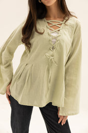 Ruffle Me Up Blouse In Mint