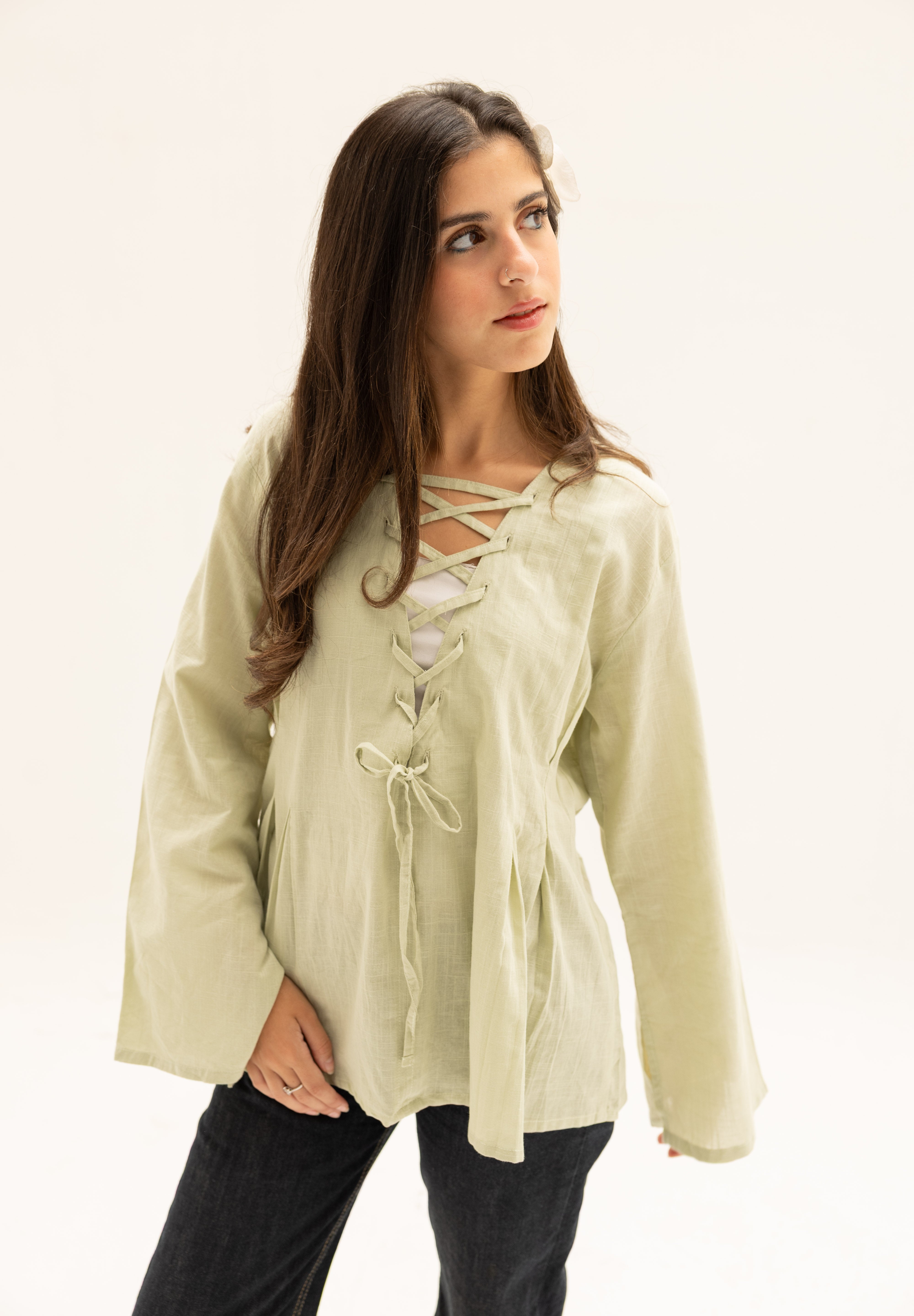 Ruffle Me Up Blouse In Mint