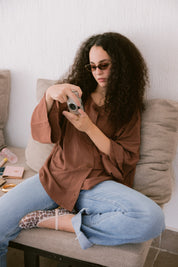 Her Way Linen Shirt In Brown