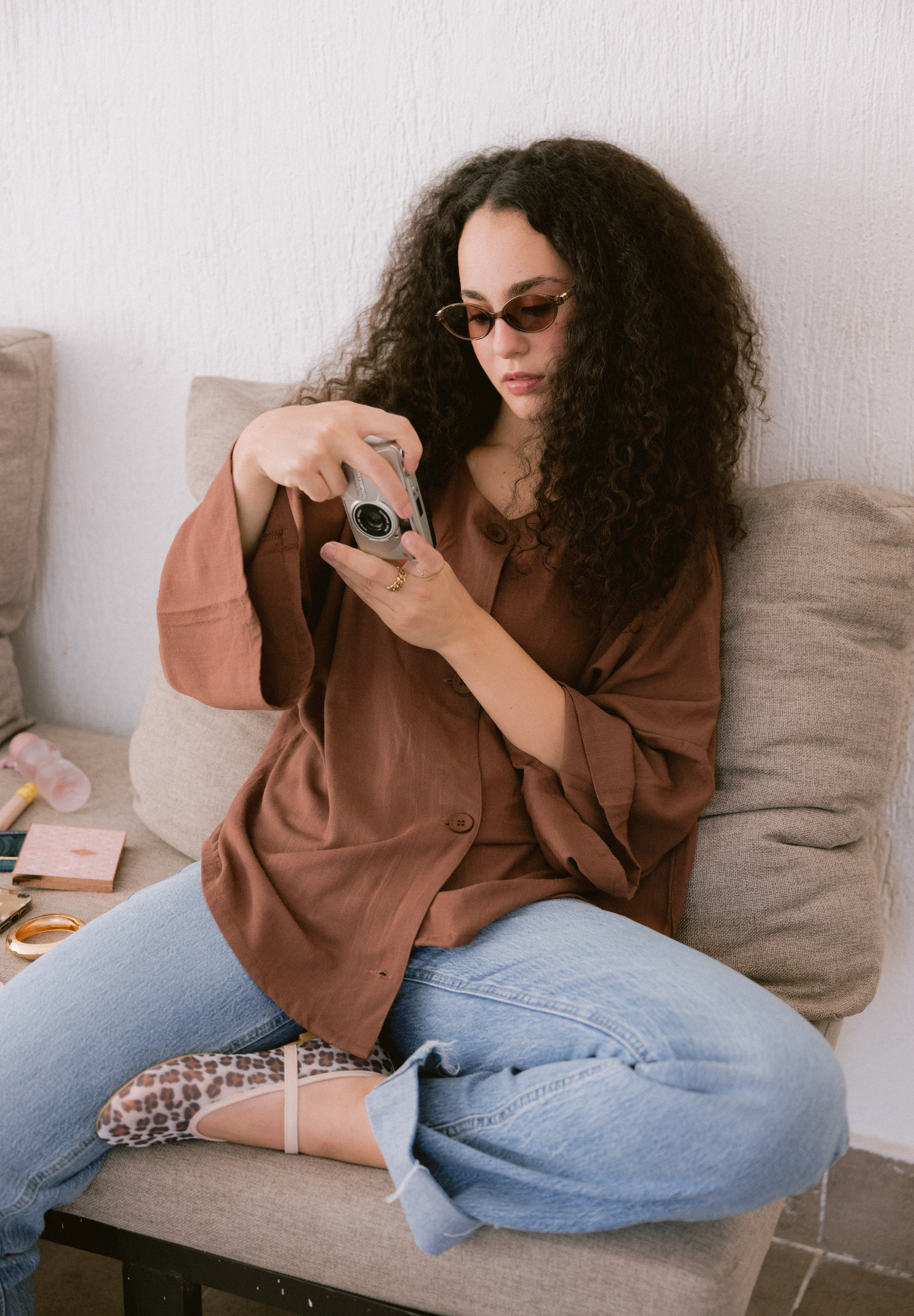 Her Way Linen Shirt In Brown