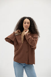 Her Way Linen Shirt In Brown