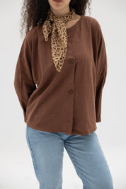 Her Way Linen Shirt In Brown
