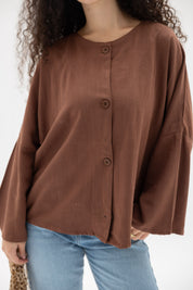 Her Way Linen Shirt In Brown