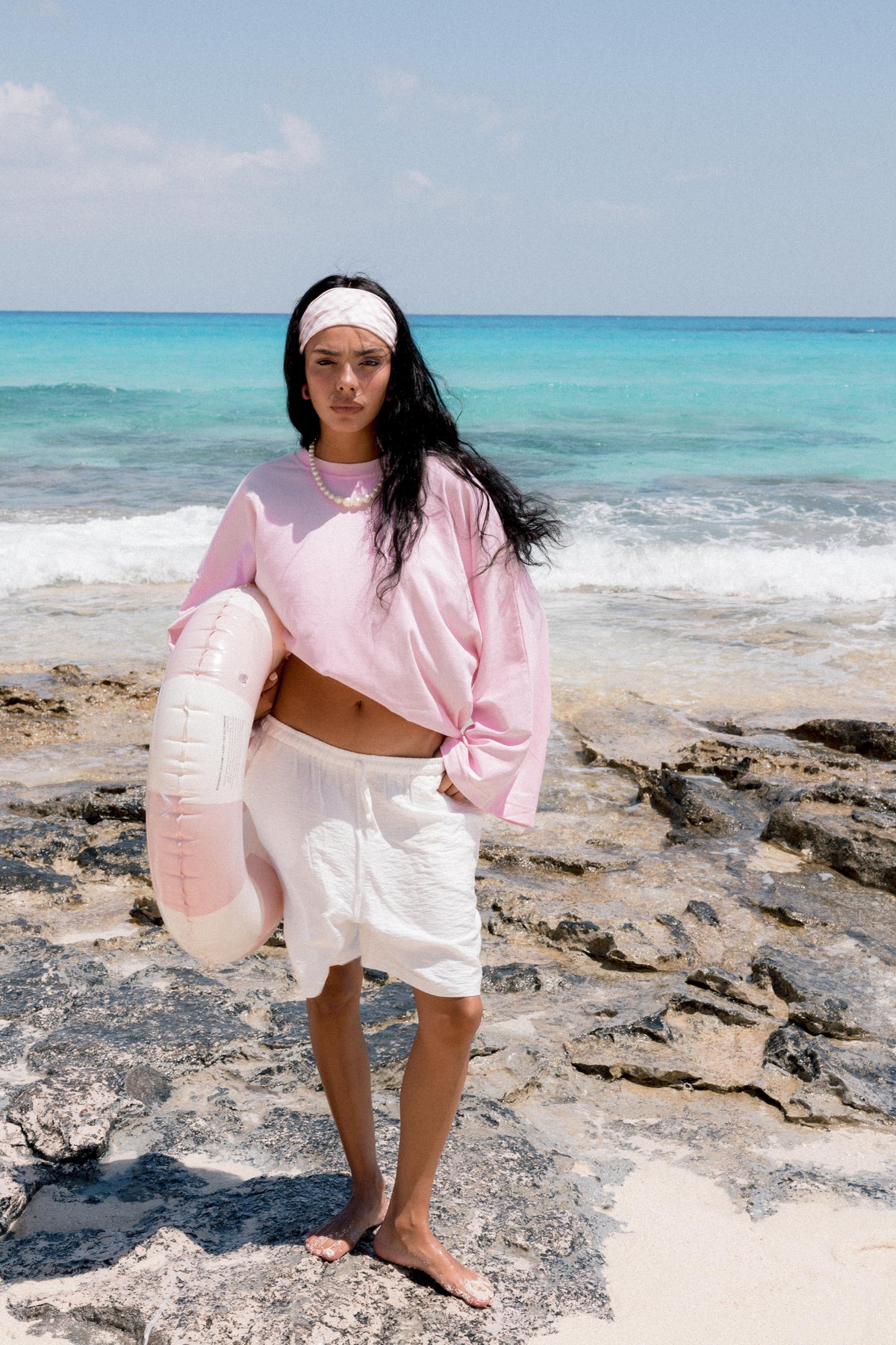 Wide Sleeve T-shirt in pink